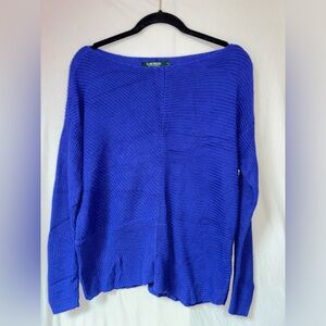 Lauren by Ralph Lauren Blue Tunic Sweater Petite L